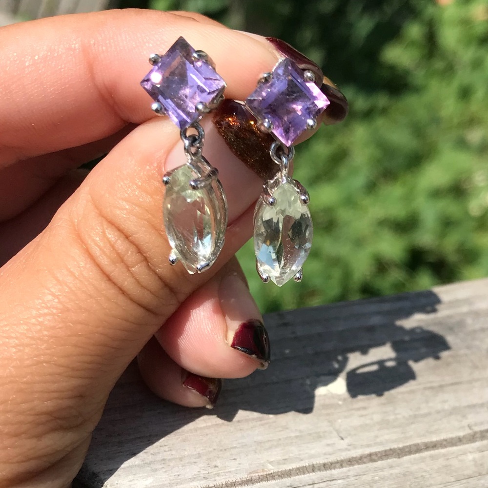 Amethyst drop earrings
